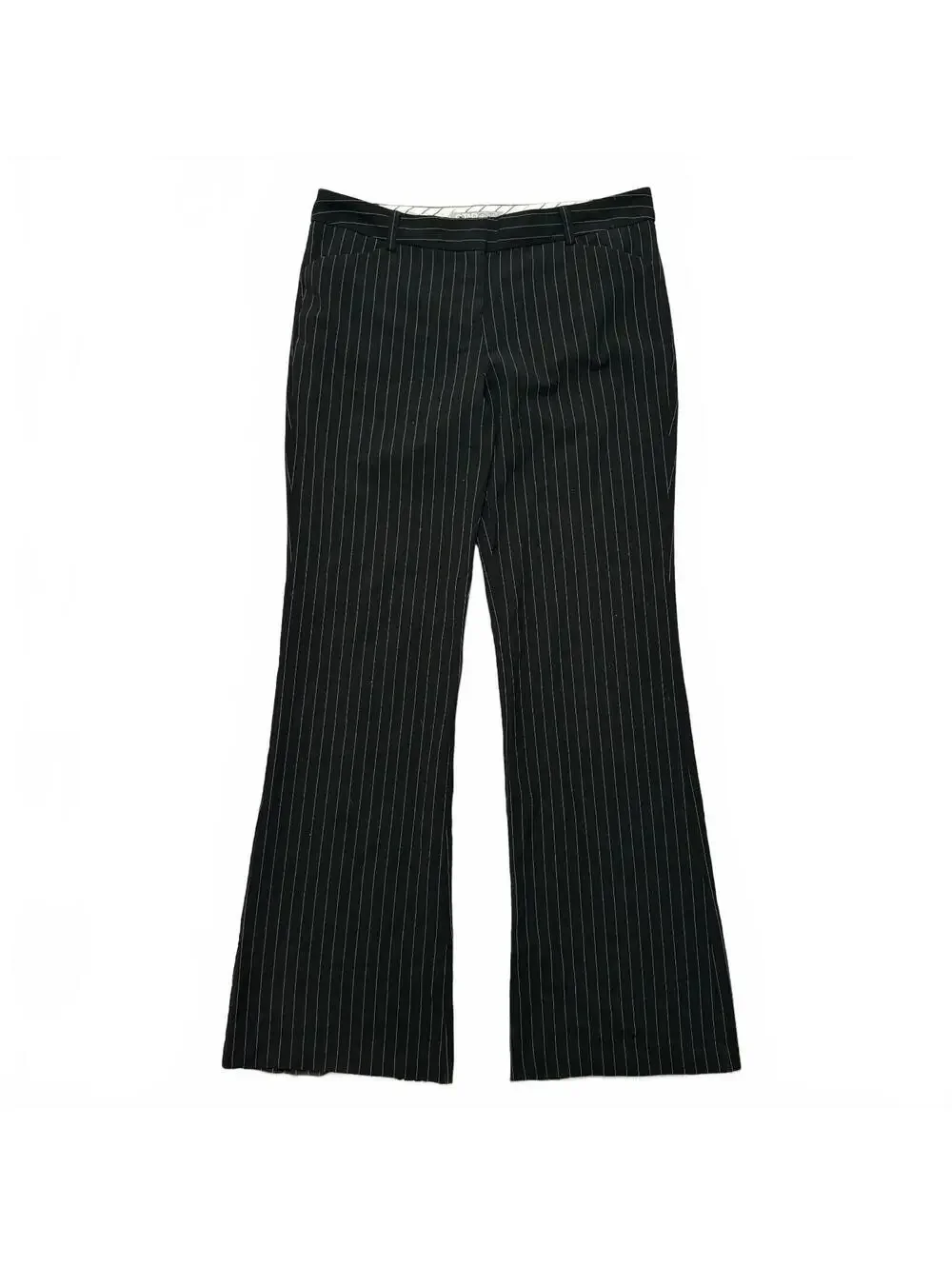 VTG Y2K Star City Pinstripe Flare Pants Women's 30x31 Black Office Siren Goth
